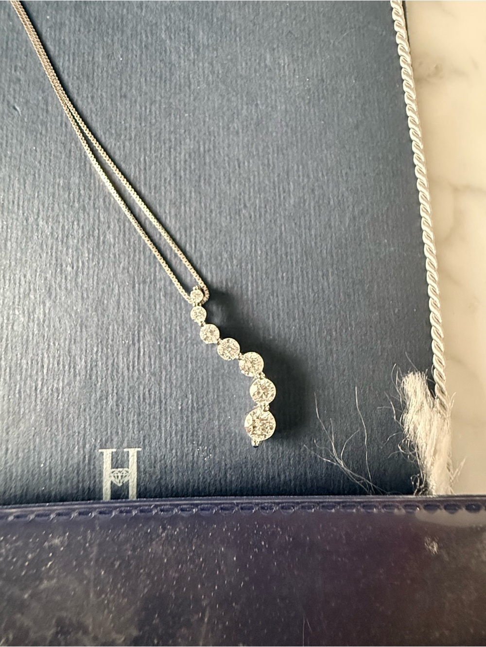 14K White Gold And Diamond Pendant 0.75 carat in diamonds
